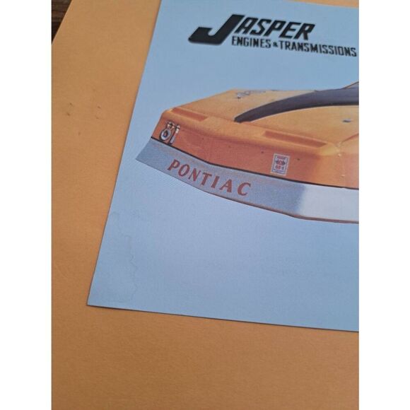 VINTAGE TOMMY LEWIS RACING 81 JASPER ENGINES PONTIAC NASCAR DRIVER CARD 6x9 RARE - Picture 2 of 6